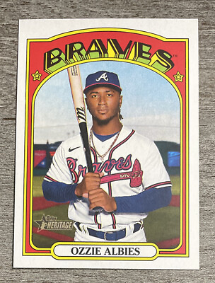 #ad Ozzie Albies 2021 Topps Heritage High Number Braves #558 *F193* $1.69
