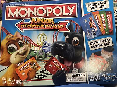 #ad Monopoly Junior Electronic Banking Ages 5 and up 2 4 players Board Game $4.25