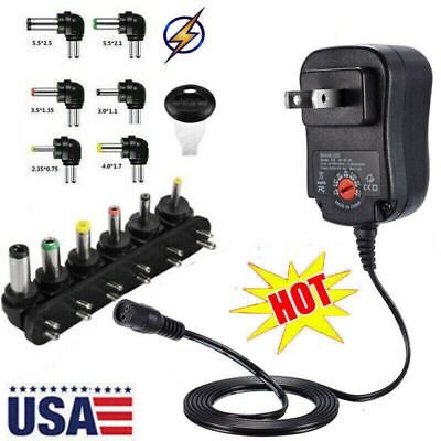 #ad New Universal US Plug Power AC DC Adjustable Adapter Supply Charger Electronics $9.59