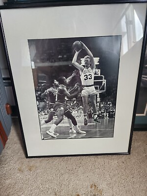 Set Of Larry Bird And Magic Johnson Black And White Framed And Matted Prints $359.99