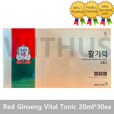 JUNG KWAN JANG Korean Red Ginseng Vital Tonic 20ml * 30 정관장 활기력 $52.19