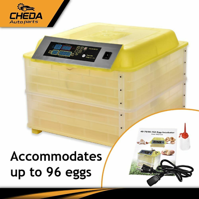 #ad 96 Digital Egg Incubator Hatcher Automatic Egg Turning Temperature Control New $103.33