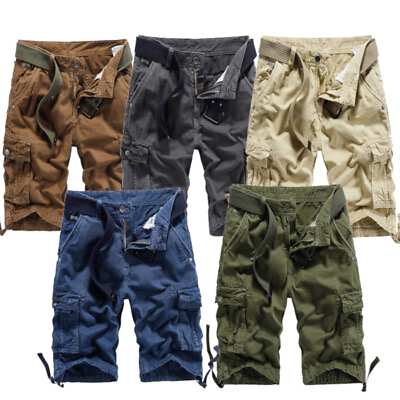 #ad Mens NEW High Quality Cargo Shorts 6 Pockets Casual 100% Cotton Sizes 30 40 AU $44.95