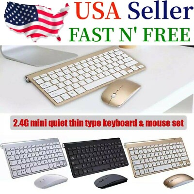 #ad Mini Wireless Keyboard With Mouse Set Waterproof 2.4G For Mac Apple PC Computer $11.89
