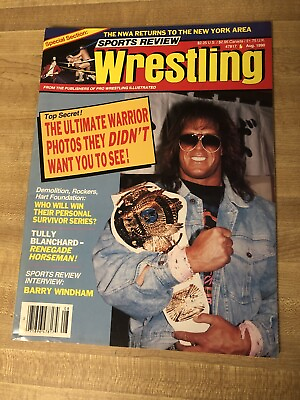 #ad Sports Review Wrestling Magazine August 1990 Ultimate Warrior Cover NWA WWF $10.00