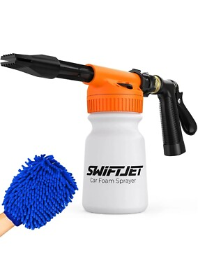 #ad SwiftJet Car Wash Foam Gun Microfiber Wash Mitt Car Foam Sprayer Foam C... $35.00