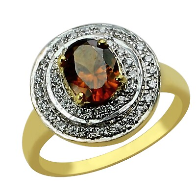 #ad Medira Citrine Gemstone Cocktail Ring Size 7 14k Yellow Gold Jewelry For Girls $423.30