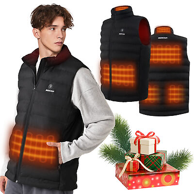 #ad Men Heat Vest Jacket USB Charged 6 Thermal Zones Efficient Windproof Winter Coat $80.07