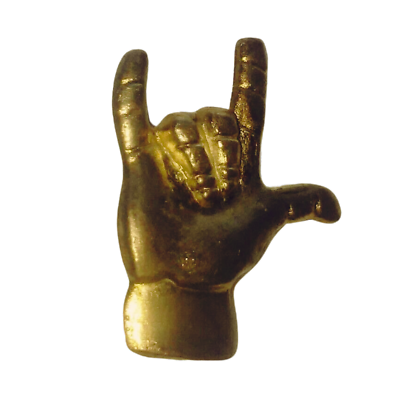 #ad I Love You Handsign Pin Bronze Plated ASL ILY $5.99