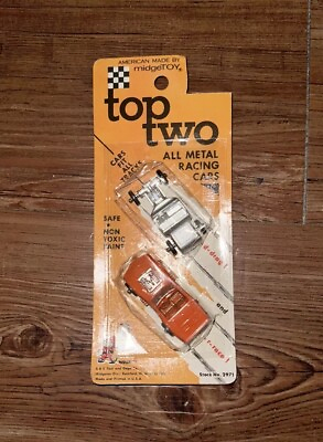 #ad Rare Midgetoy 1970 Top Two Pack Original Vintage Die Cast Metal Race Car Toys $60.00