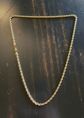 Men#x27;s 14k Gold Stamped Rope Chain 24 Inches quot; 4mm Necklace $45.99