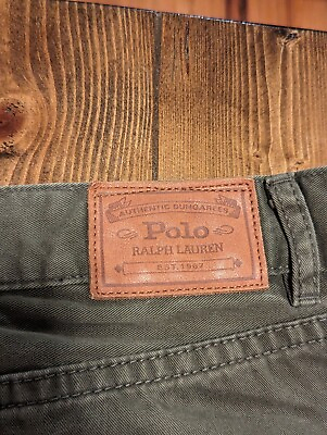 Polo Ralph Lauren Authentic Dungarees Classic Jeans Mens 32 X 32 Olive Green $19.99