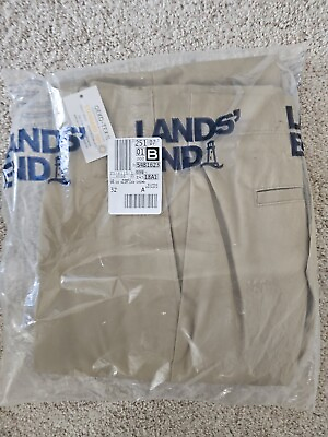 #ad Lands’ end outfitters oeko tex khaki pants straight leg NWT Size 14 $20.00