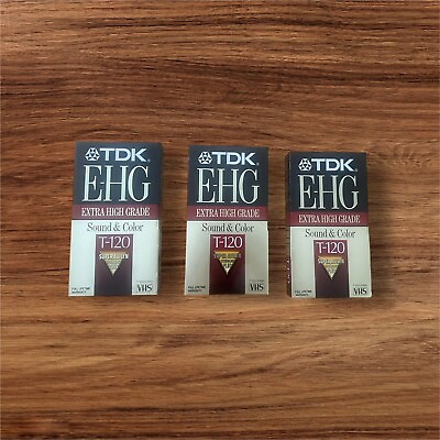 #ad TDK EHG Extra High Grade T 120 Blank VHS Tapes NEW SEALED Set of 3 $30.00