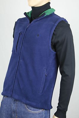 #ad POLO Ralph Lauren Navy Blue Fleece Vest Navy Blue Pony NWT $63.99