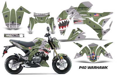 #ad MX Decal Graphic Kit Dirt Bike For Kawasaki Z125 PRO 2017 2023 P40Warhawk Army G $169.95