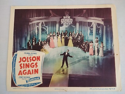 Vtg 1949 Ephemera Jolson Sings Again Movie Lobby Card Parks Hale 11x14 $18.88