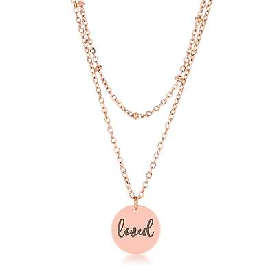 #ad Delicate Rose Gold Plated loved Necklace $40.49