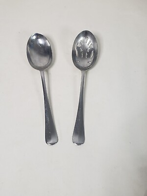 #ad Cooper Bros QUEEN ANNE Serving Spoon 8quot; Stainless England slotted Pierced $47.40