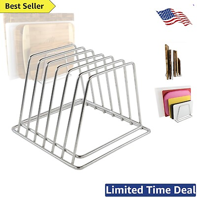 #ad Stainless Steel Cutting Board Rack Holds 6 Small Boards Countertop Mount $67.99