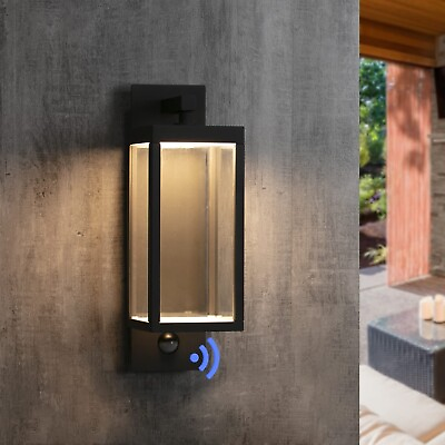 Motion Sensor Outdoor Wall Light LED Wall Sconce Black Mount Waterproof Exter... $69.99