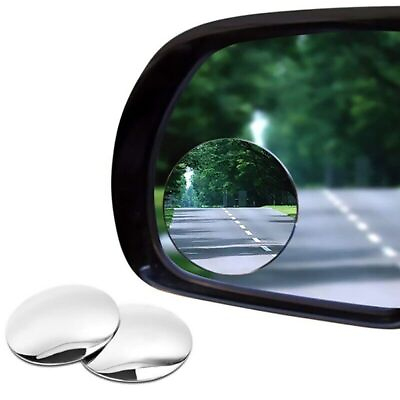#ad 2Pcs Rear View 360° Stick On Round Blind Spot Mirror HD Glass Frameless Convex $2.88