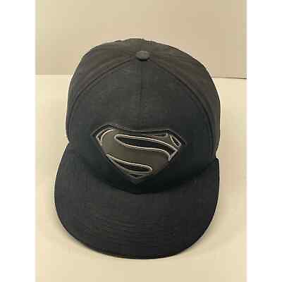 Superman Hat Adult Snapback One Size All Black Baseball Cap Logo $16.50