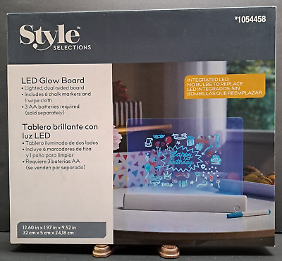 #ad LED Table Top Note Board Integrated Lighting Double Sided New In Box $8.00