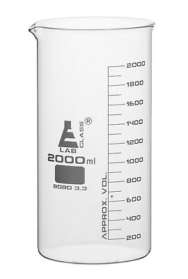 #ad Beaker 2000ml Tall Form Graduated Borosilicate Glass Eisco Labs $27.99