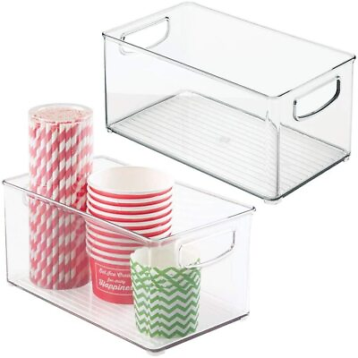 2 Pack mDesign Plastic Kitchen Pantry Cabinet Fridge Freezer Food Storage Bin $29.99