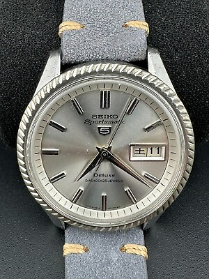 1966 SEIKO 5 Sportsmatic Deluxe Mens Automatic 38mm Day Date St. Steel 7619 7040 $199.00