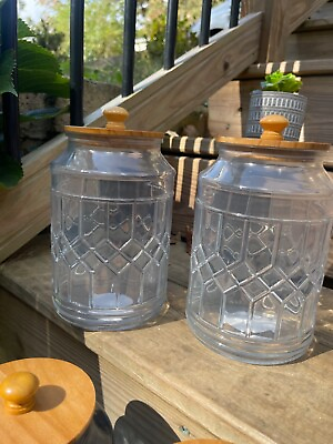 #ad Vintage Glass Storage Decor Jar $20.99