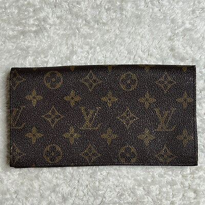 Vintage Louis Vuitton Authentic Monogram Bi fold Wallet Long Paris France $75.00