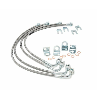 #ad Front amp; Rear Stainless Steel Brake Lines 4 6quot; Lifts 07 18 Wrangler JK $54.49