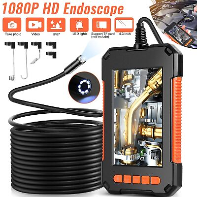 #ad 1080P HD Industrial Endoscope Borescope LCD 4.3inch 8mm Inspection Snake Camera $30.85