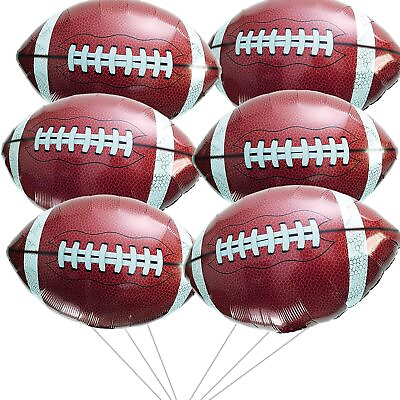 #ad 6 Pcs Giant Football Balloons Football Game Day Party Mylar Balloons Large Alu $24.65