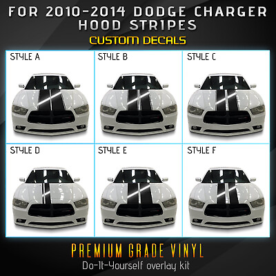 #ad For 2010 2014 Dodge Charger Hood Rally Stripes Graphic Decal Overlay Gloss Vinyl $19.95