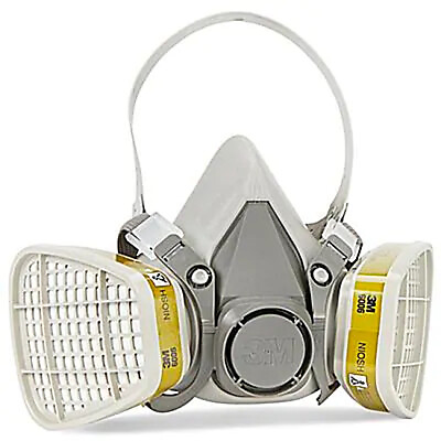 #ad 3M Half Face Respirator Facepiece Mask amp; 2 3M Multi Gas Vapor Filters LARGE $30.95