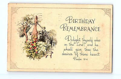 #ad Church Flowers Printed Delight Thyself Also In The Lord Card Vintage Postcard $5.00