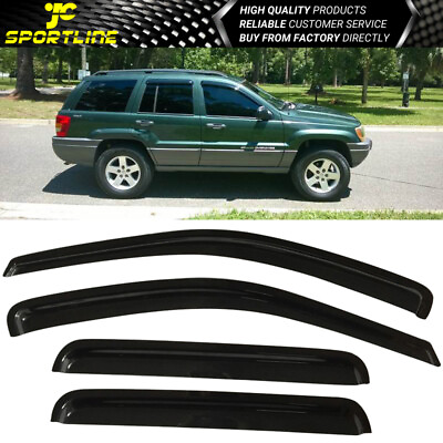 #ad Fits 99 04 Jeep Grand Cherokee WJ Slim Style Acrylic Window Visors 4Pc Set $26.24