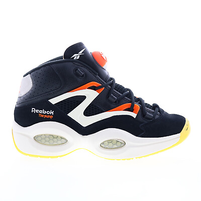 #ad Reebok Question Pump Mens Black Leather Lace Up Athletic Basketball Shoes $125.99