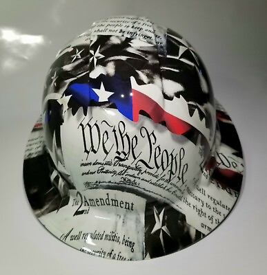 #ad NEW FULL BRIM Hard Hat custom hydro dipped 2ND AMENDMENT IN YOUR FACE EDITION $54.99