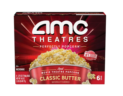 #ad AMC Theatres Movie Theatre Classic Butter Microwave Popcorn 16.5 oz NEW $11.40