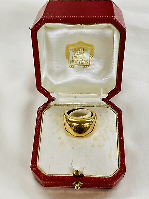 #ad Cartier 1997 Yellow Gold 18kt Nouvelle Vague Dome Ring Original Box $2750.00