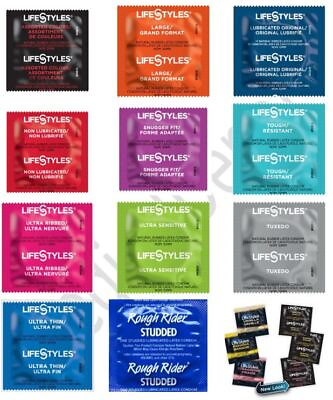 #ad 102 CT Lifestyles Lubricated Latex Bulk Condoms Choose Style Free Shipping $20.99