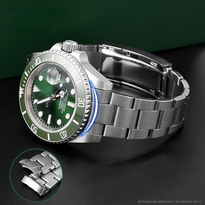 20mm Stainless Steel Watch Band Strap For Rolex Green Water Ghost Bracelet Tools $34.99