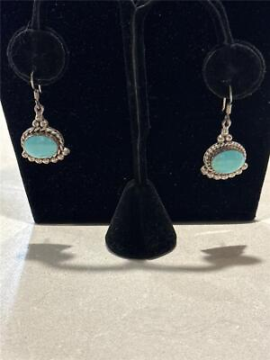 #ad Silver Turquoise Southwest Earrings Made in Mexico Earrings stk38 $19.99
