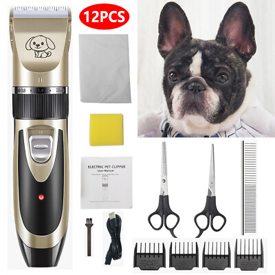 Professional Mute Pet Cat Dog Hair Clipper Trimmer Shaver Cordless Scissors Set $19.58