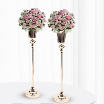 #ad #ad 2pcs Wedding Party Centerpieces Vase Metal Trumpet Vase Table Centerpiece Decor $25.00