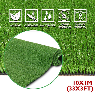 #ad #ad 33x3.3 ft Synthetic Landscape Fake Grass Mat Artificial Pet Turf Lawn Garden $48.06